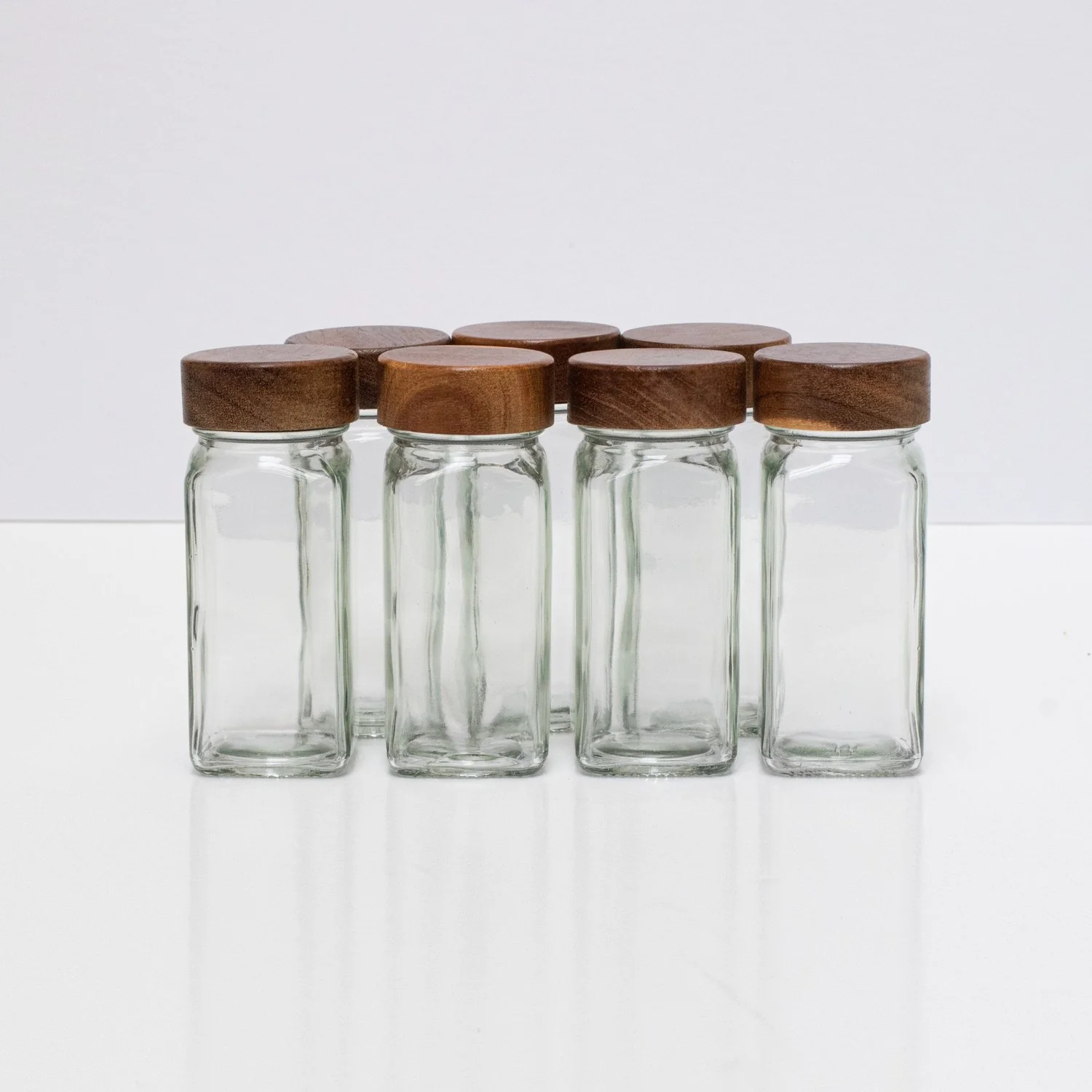 Set of 12 120ML Glass Spice Jar with Acacia Lid - Image 3