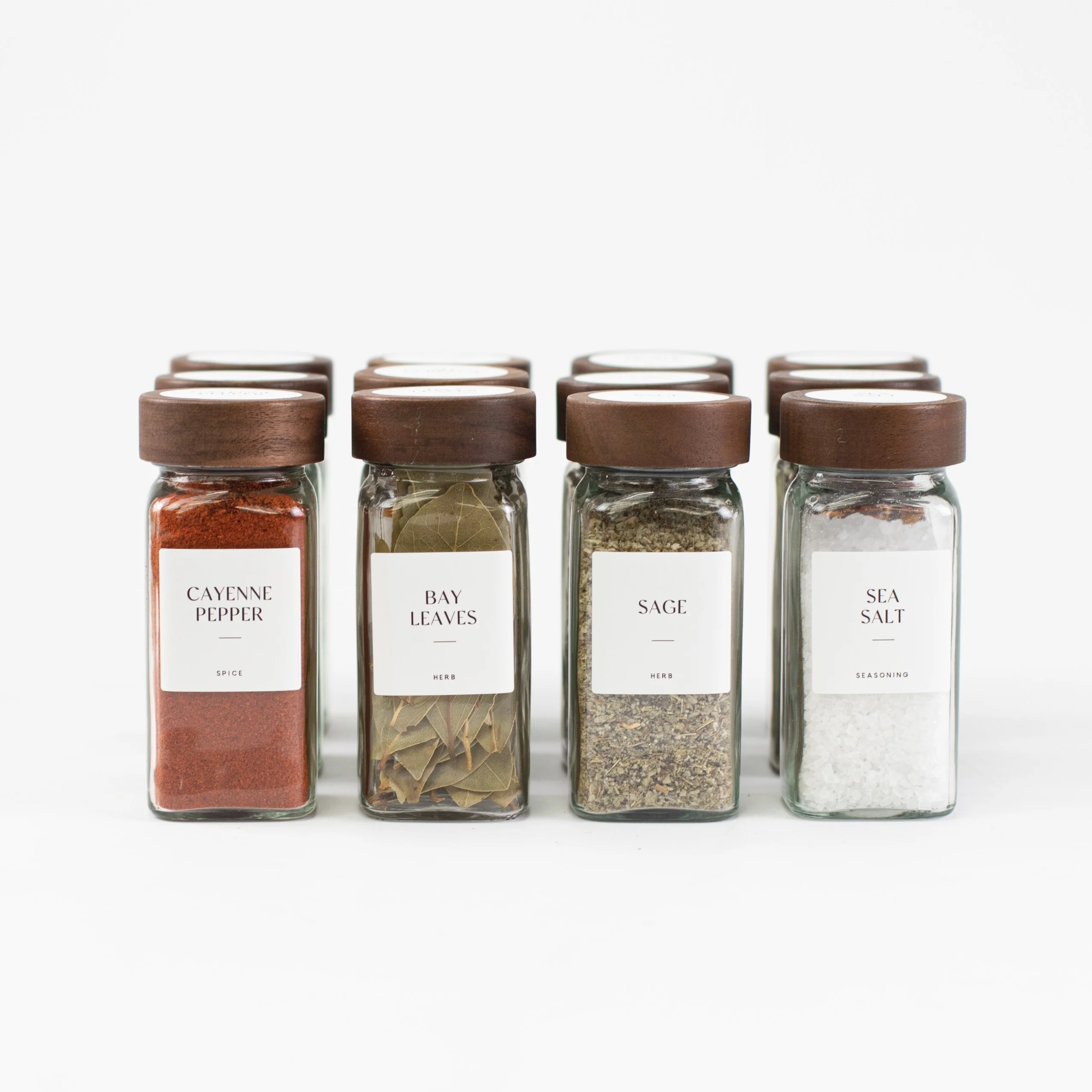 Set of 12 120ML Glass Spice Jar with Acacia Lid - Image 5