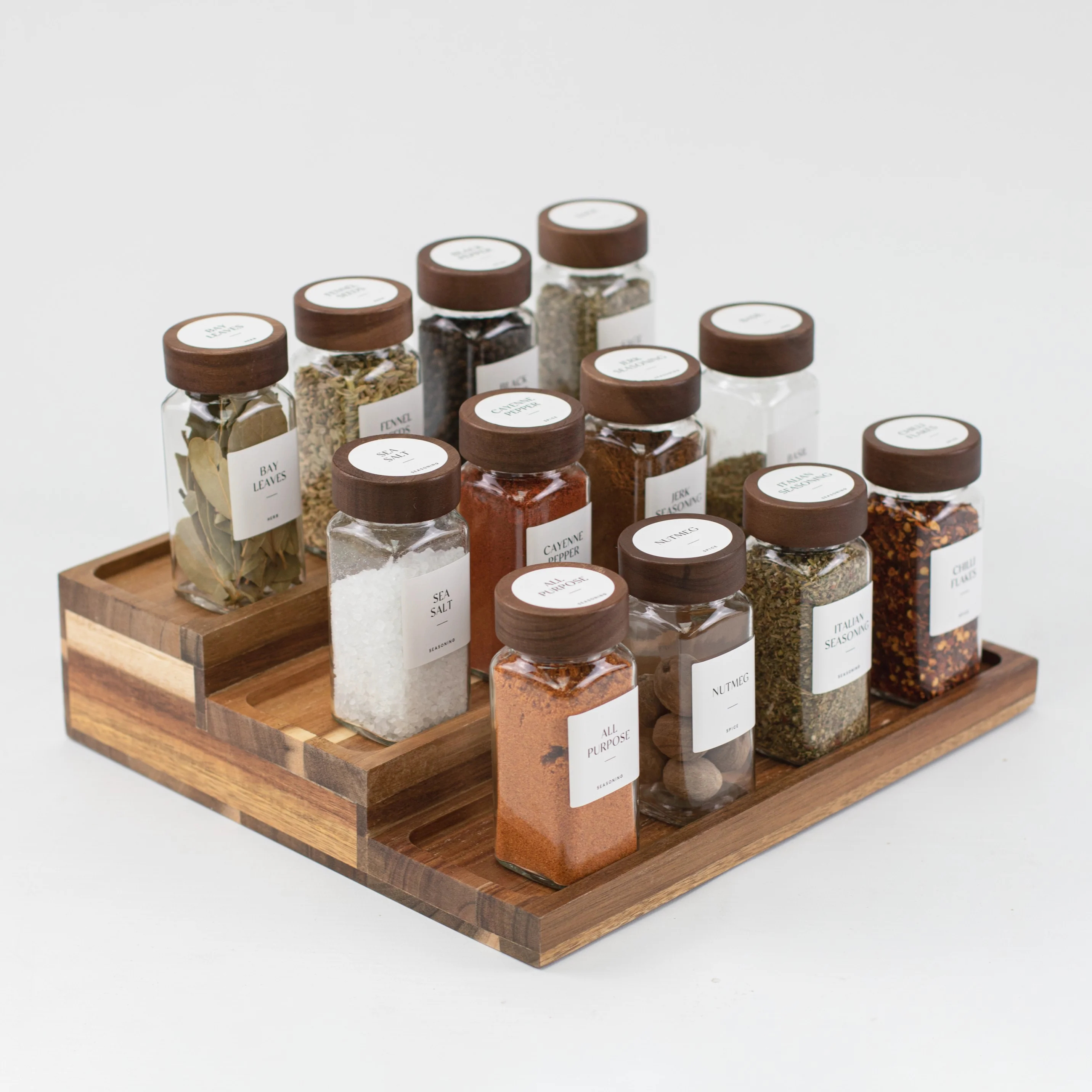 Set of 12 120ML Glass Spice Jar with Acacia Lid - Image 6