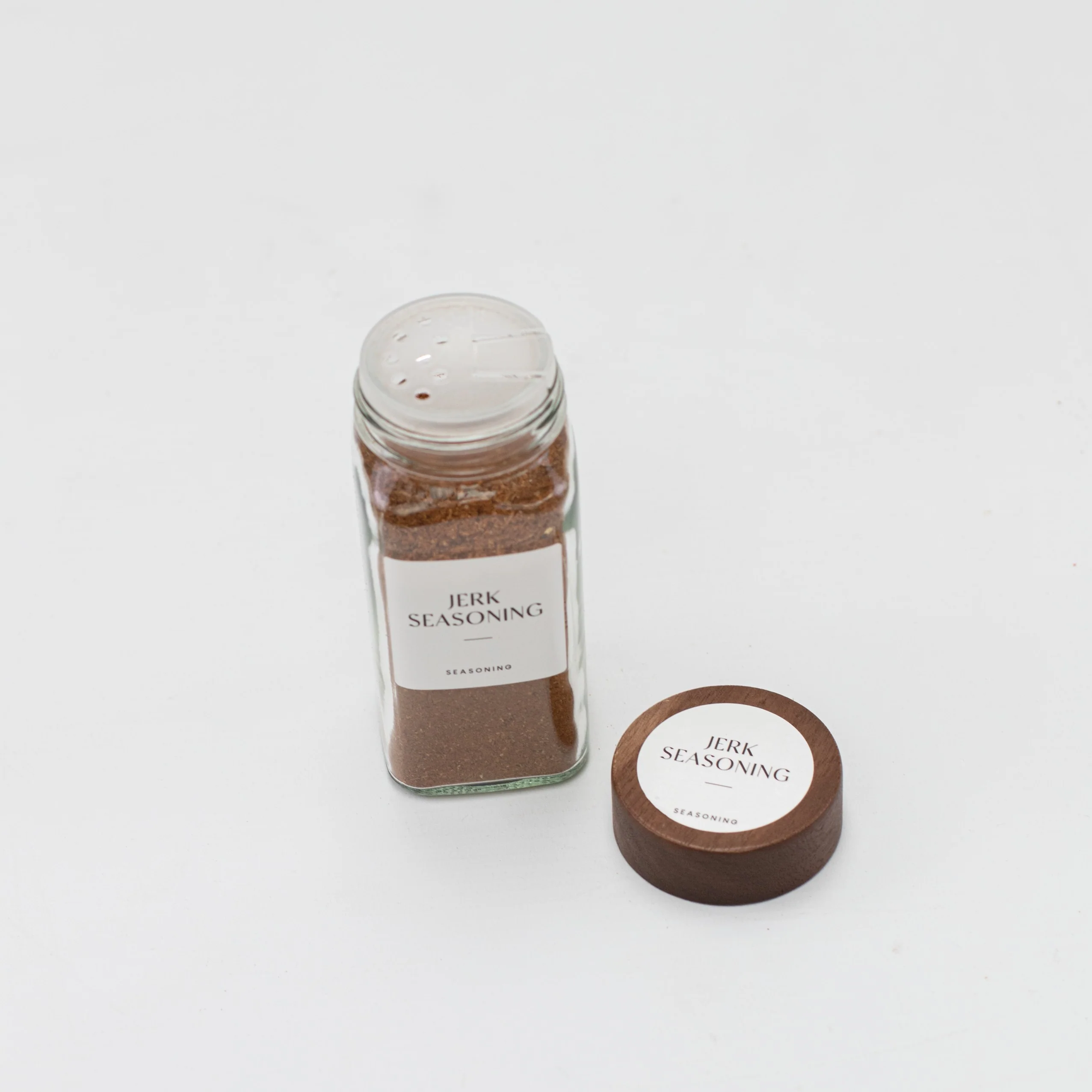Set of 12 120ML Glass Spice Jar with Acacia Lid - Image 7