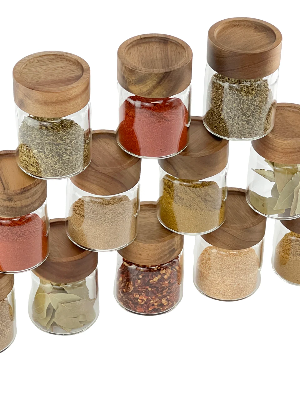 Acacia Wood Glass Spice Jar 180 ML - Image 12