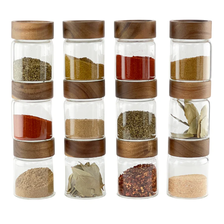 Acacia Wood Glass Spice Jar 180 ML - Image 13