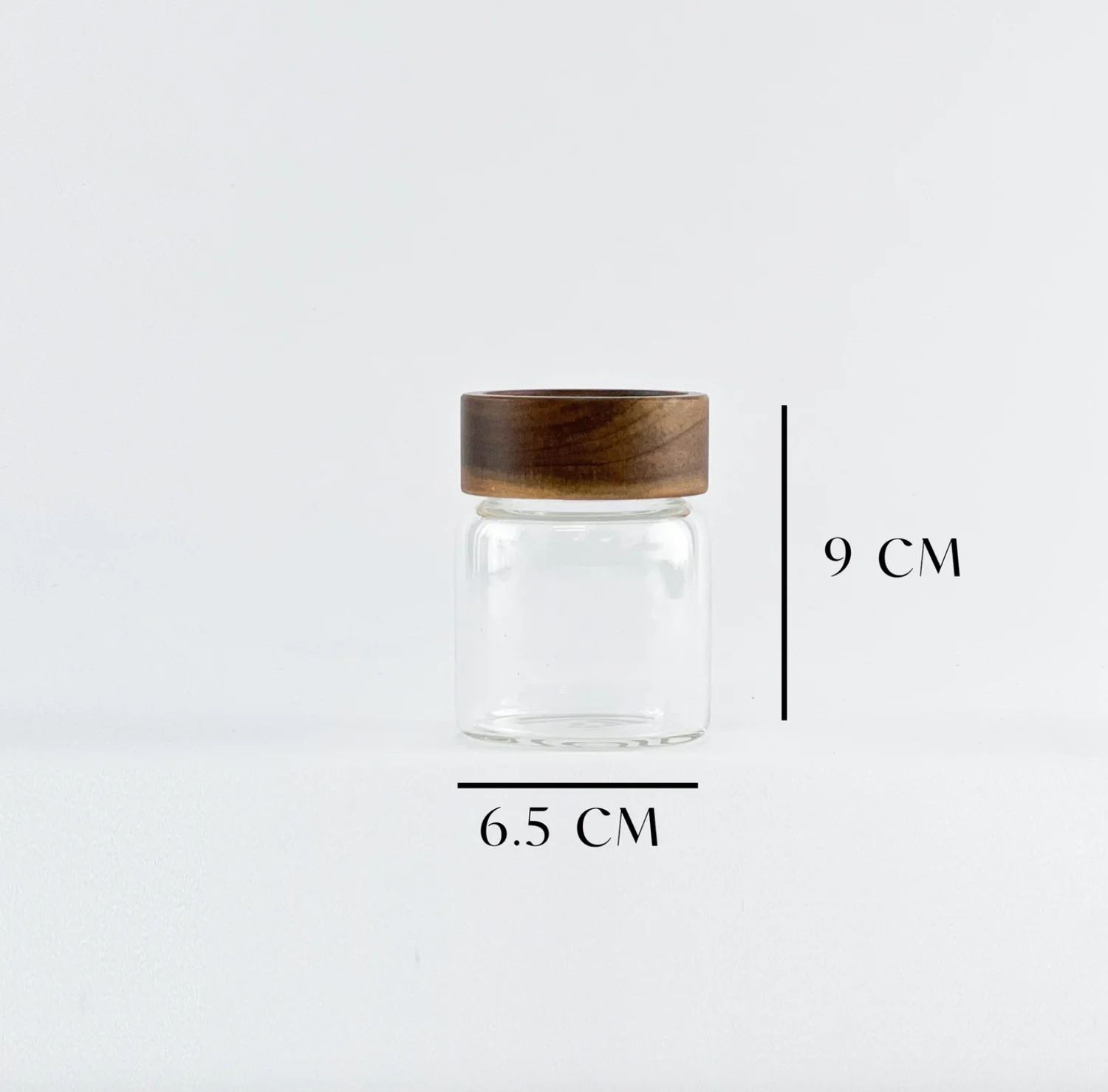 Acacia Wood Glass Spice Jar 180 ML - Image 3