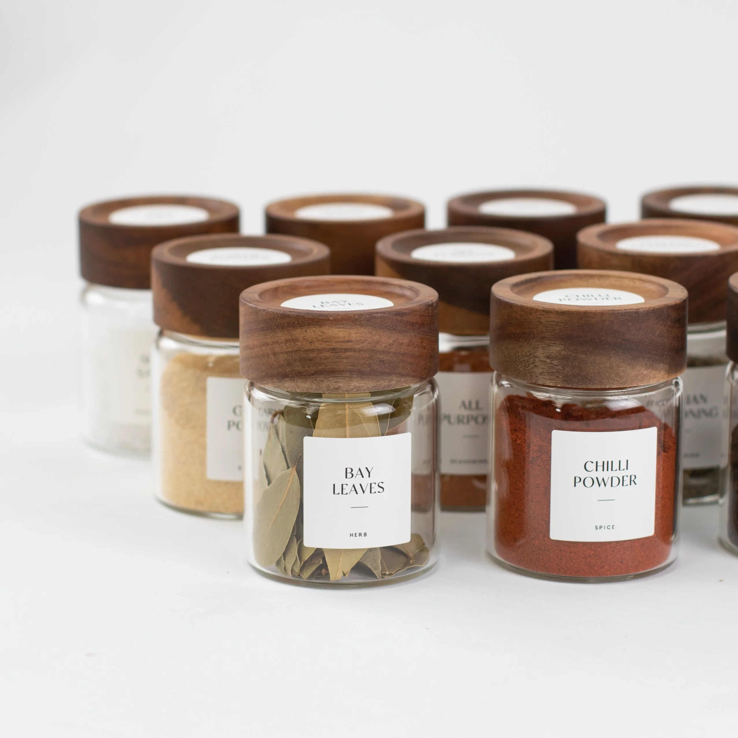 Acacia Wood Glass Spice Jar 180 ML - Image 4