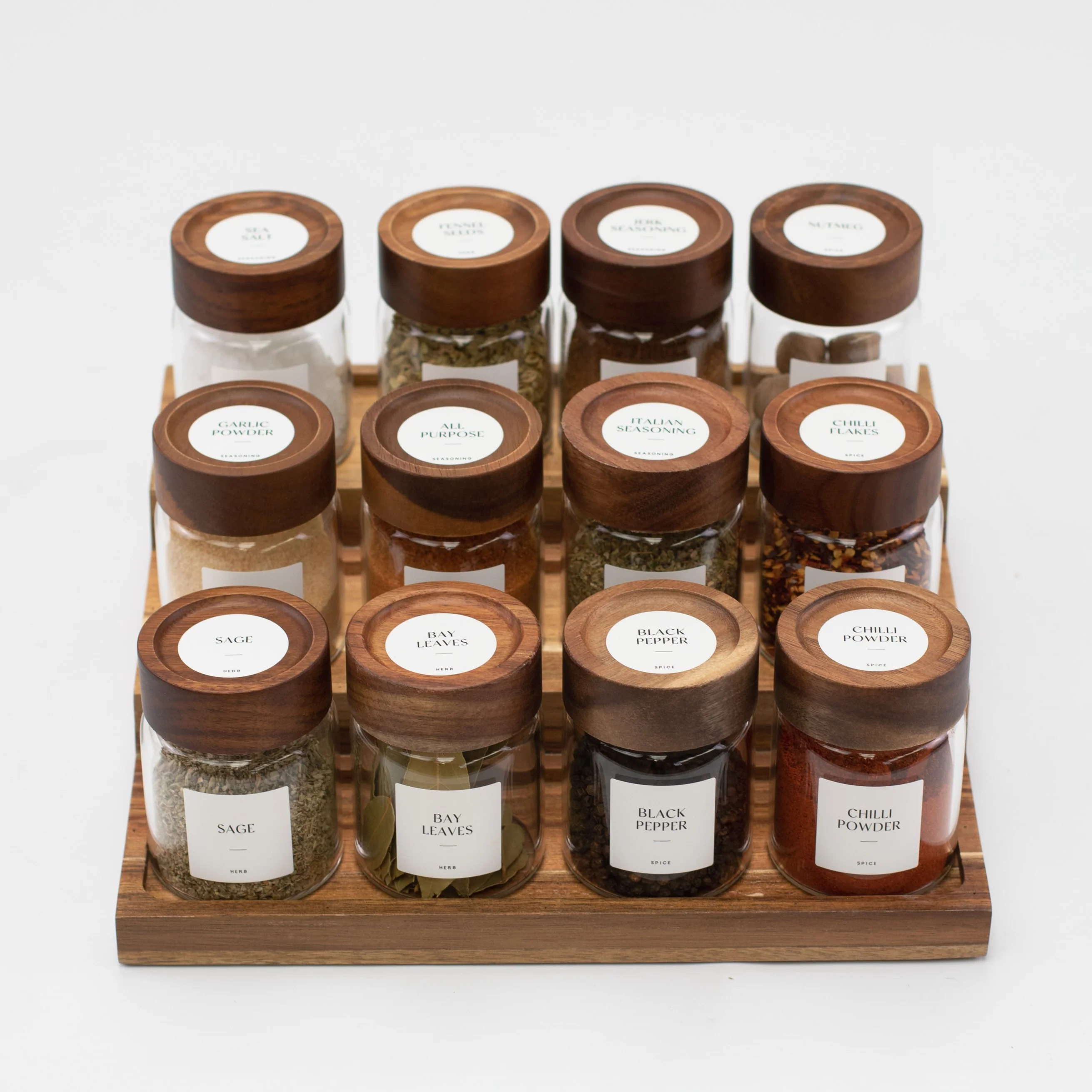 Acacia Wood Glass Spice Jar 180 ML - Image 6