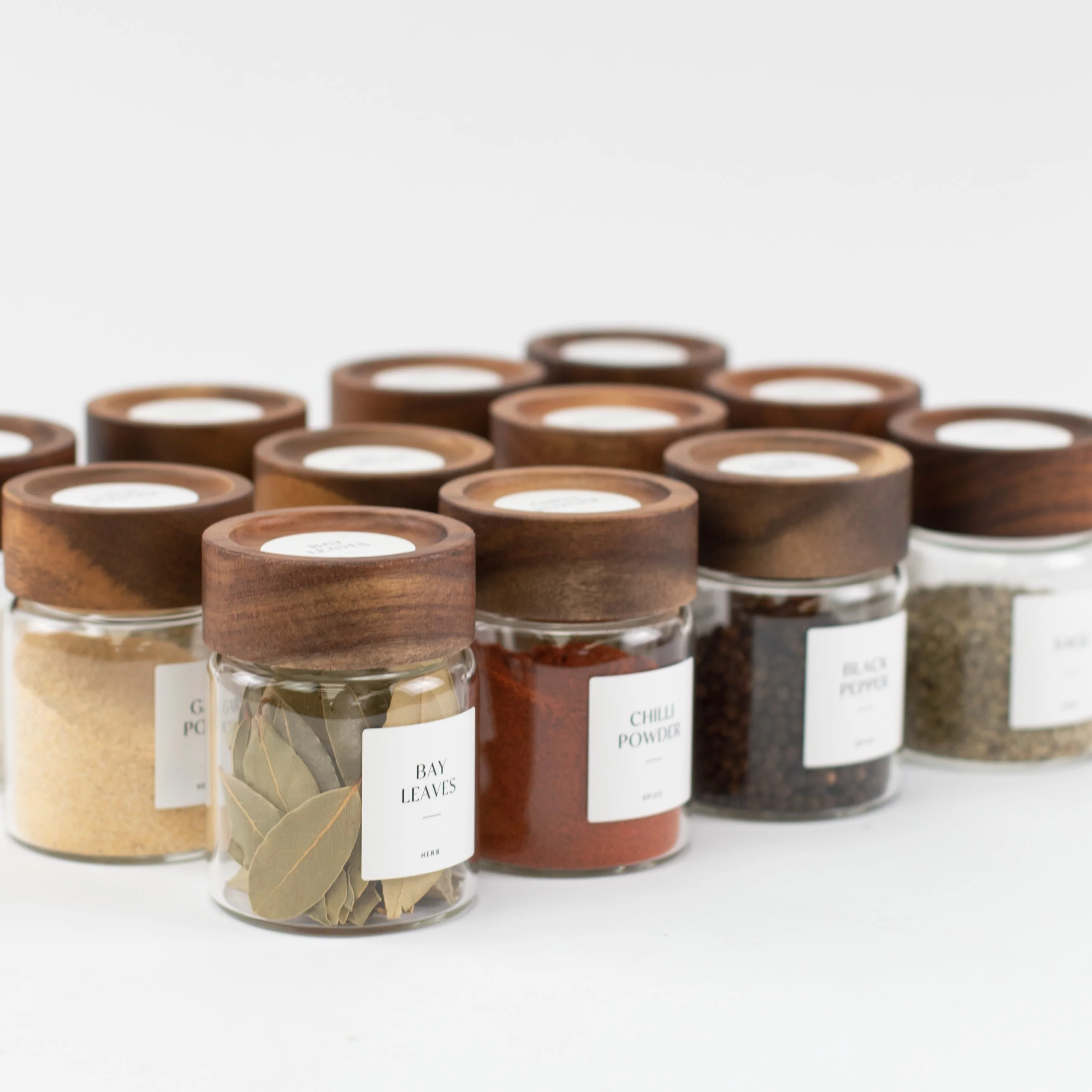 Acacia Wood Glass Spice Jar 180 ML - Image 8