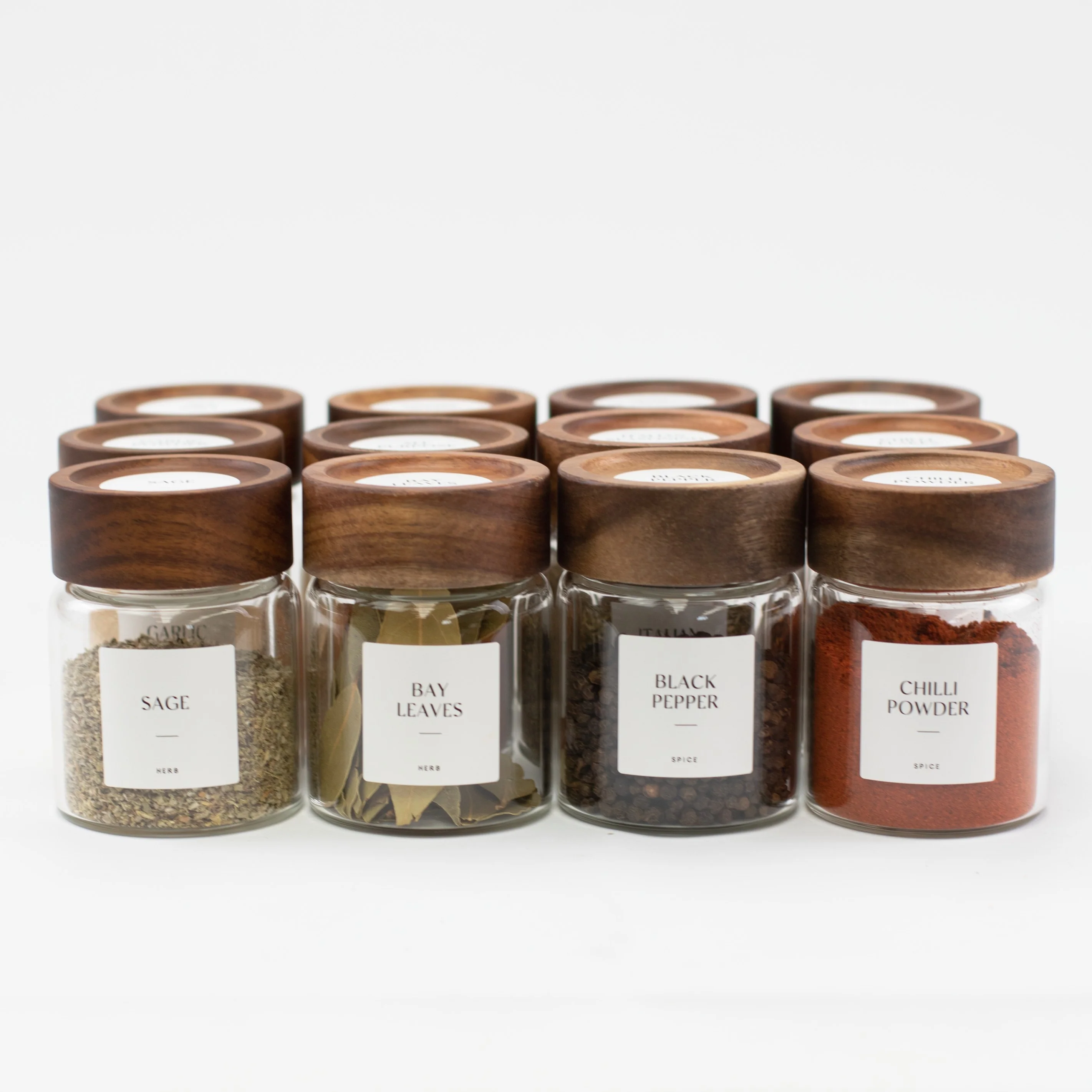 Acacia Wood Glass Spice Jar 180 ML - Image 9