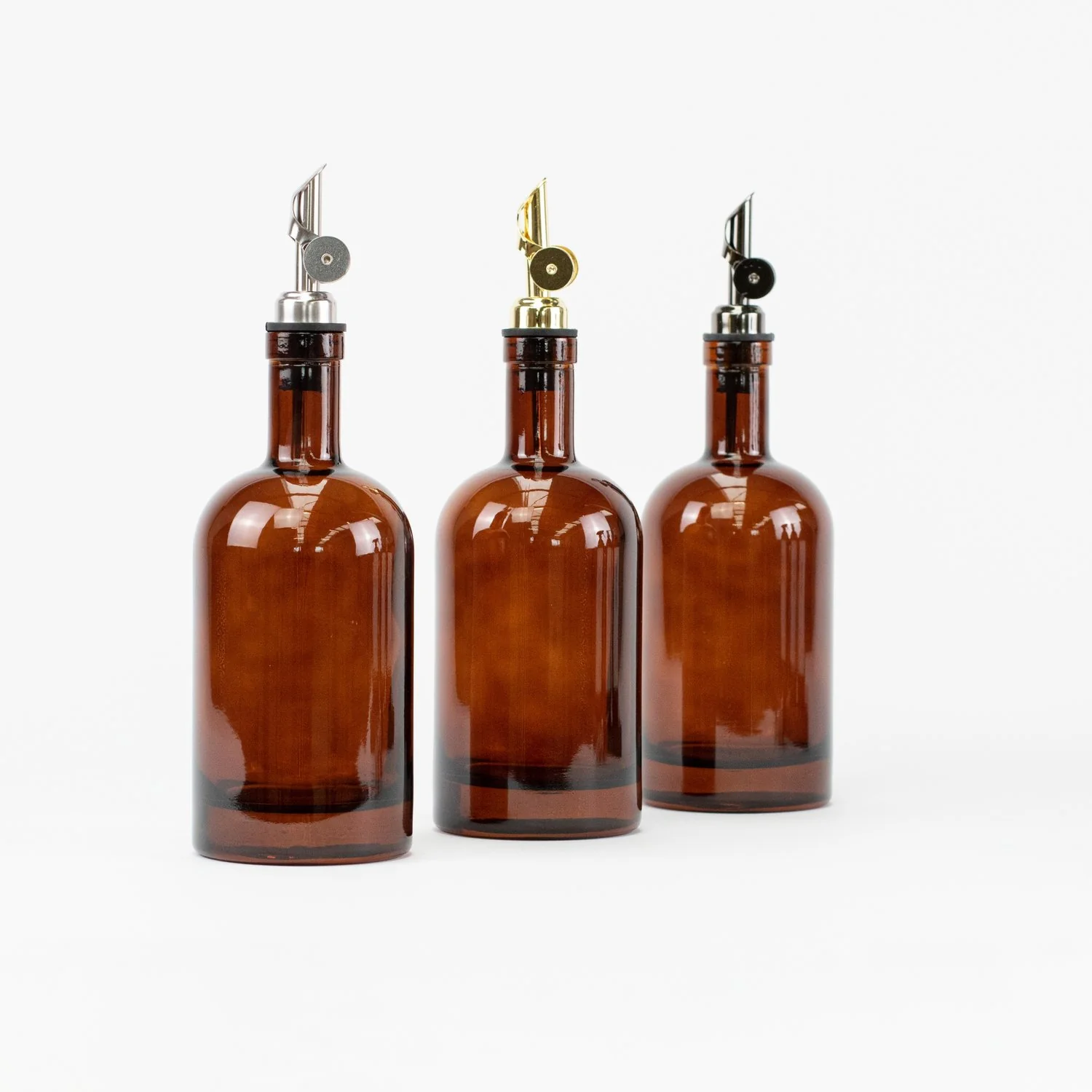 Amber Round Glass Oil Bottle 500 ML - Image 2