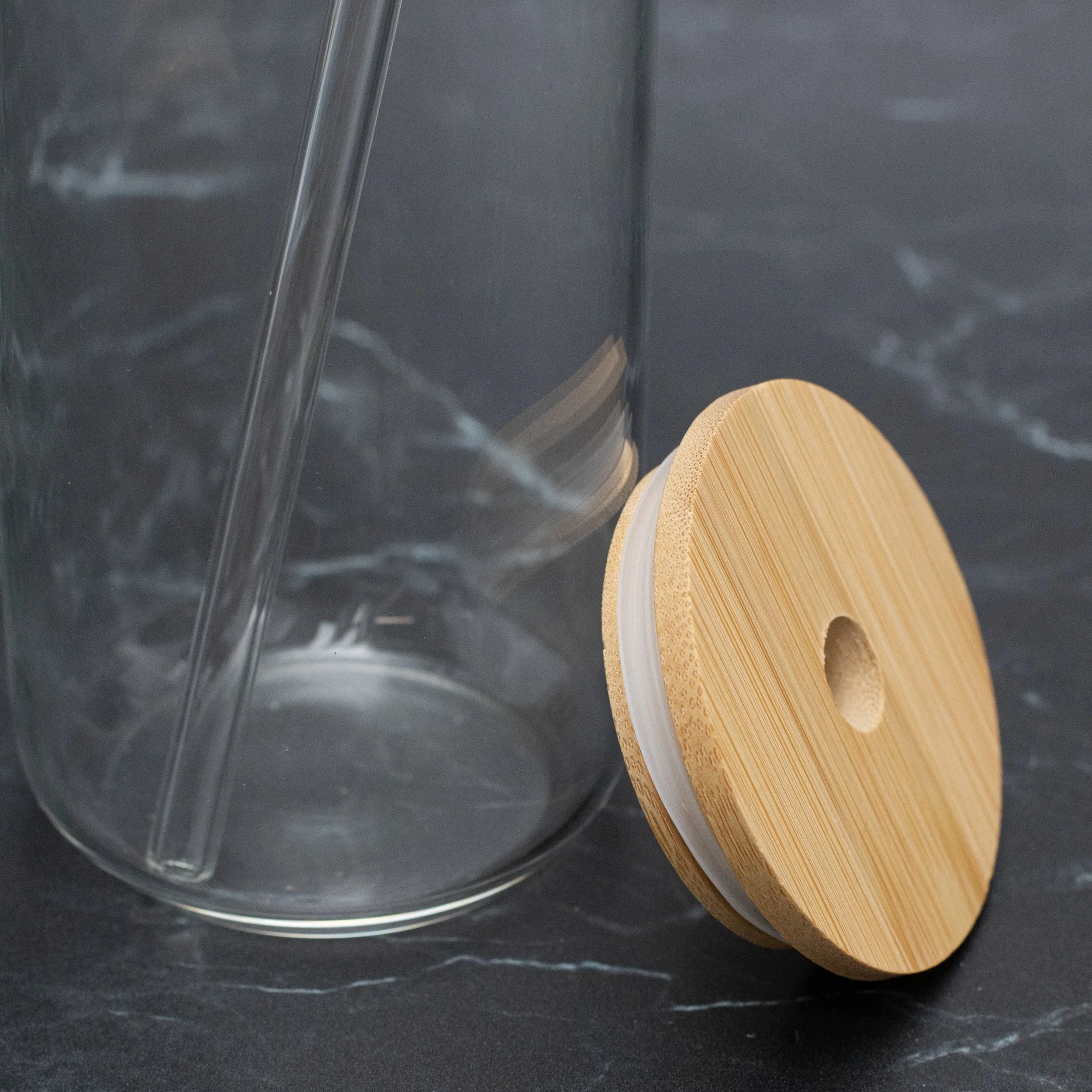 Bamboo Glass Drinking Cup 480 ML - Image 4
