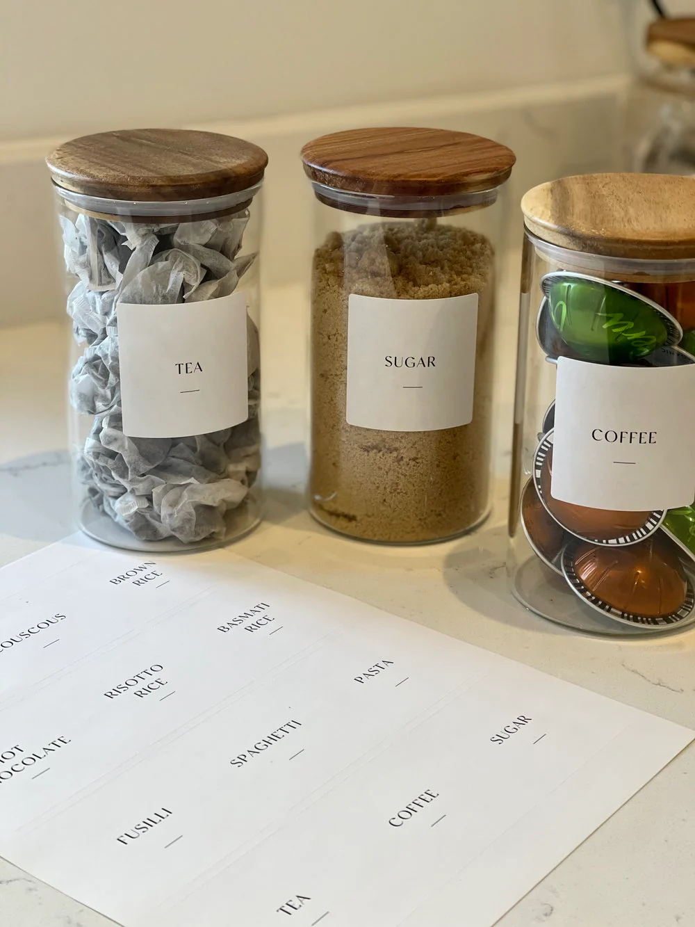 Create your own labels! Classic Personalised White Pantry Labels 6 CM x 6 CM - Image 5