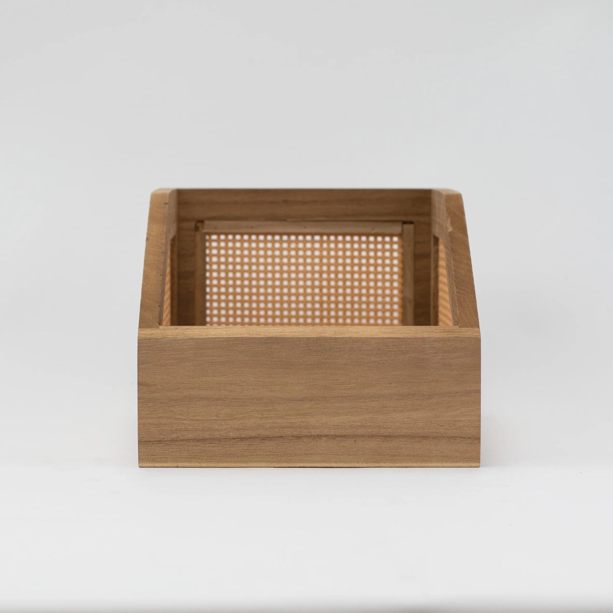 Dark Bamboo Woven Open Basket - Image 2