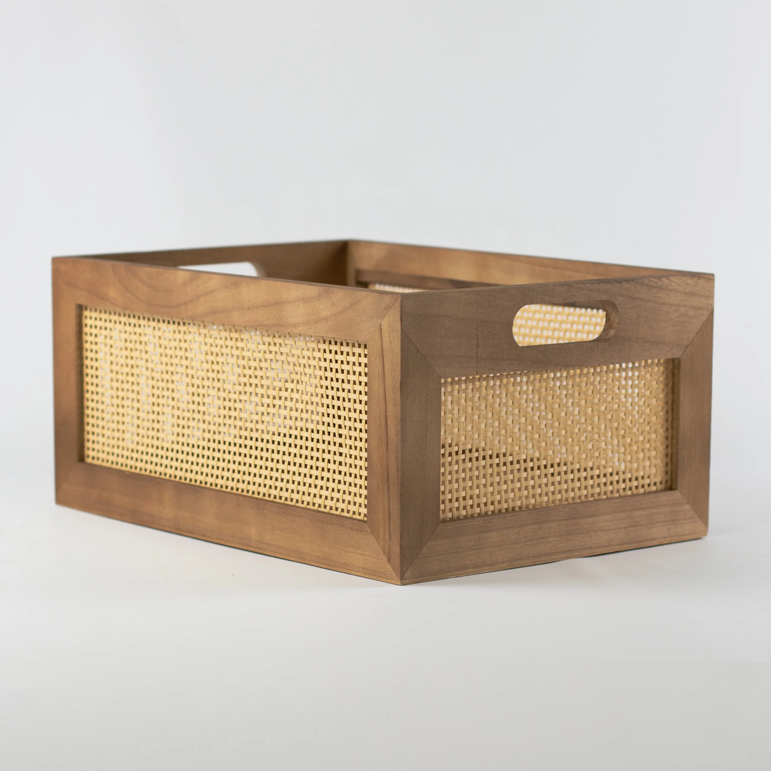Dark Bamboo Woven Basket - Image 2