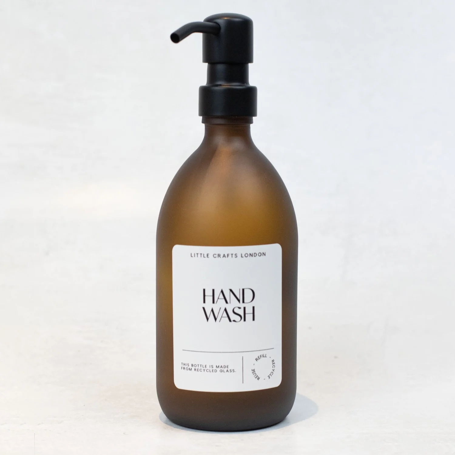Frosted Amber 500ml Glass Bottle with Metal Pump - Image 10