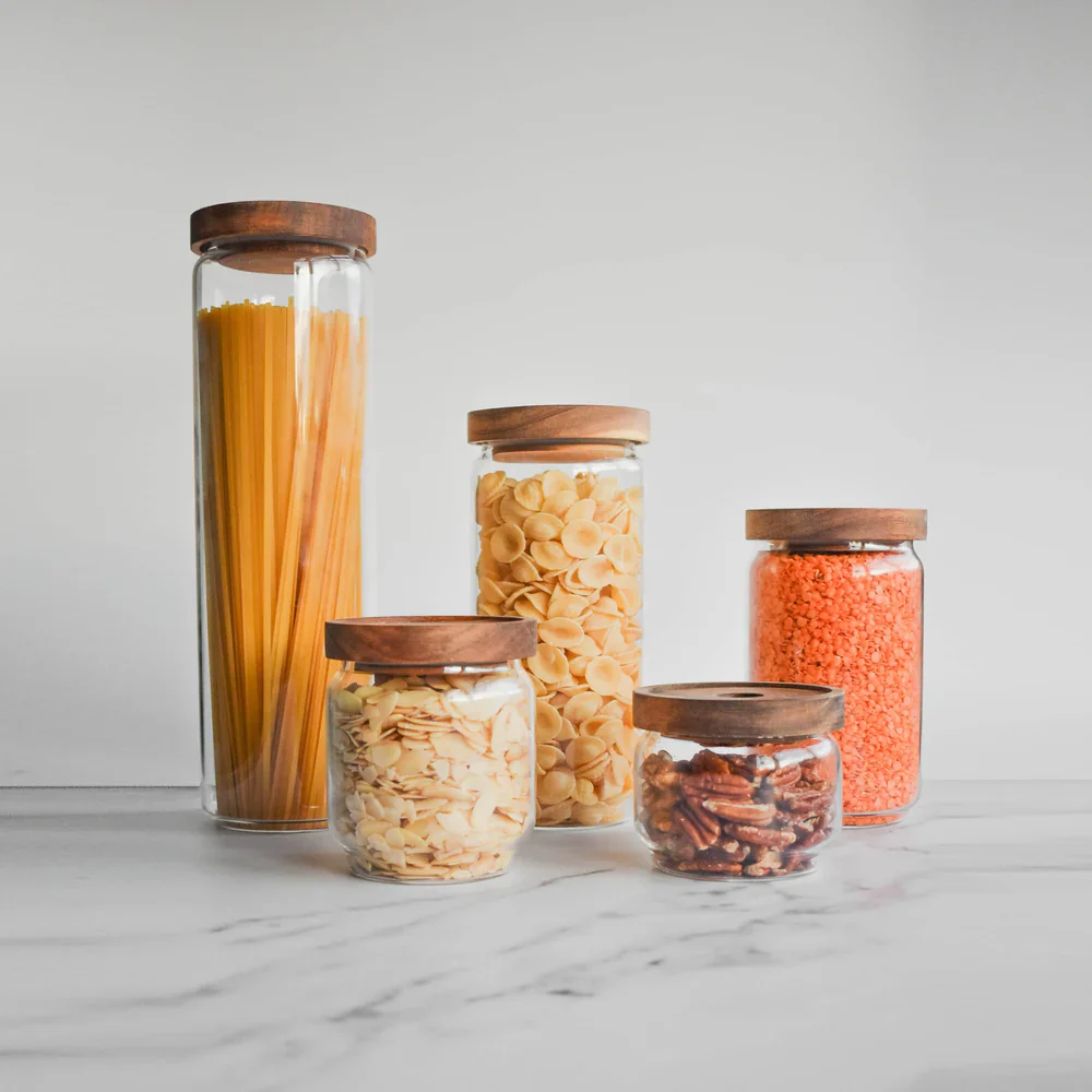 Glass Acacia Pantry Jars - Image 3