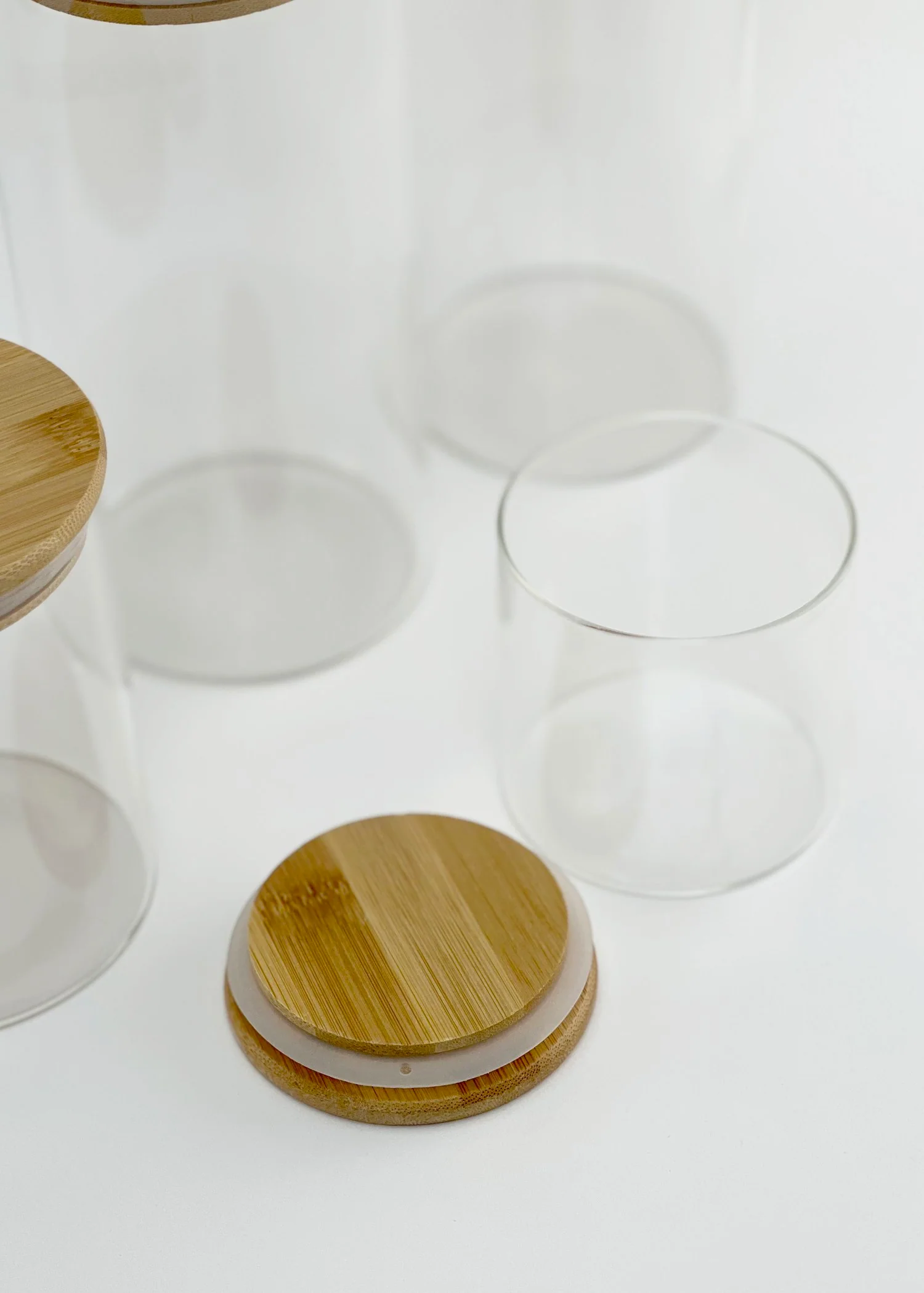 Glass Bamboo Pantry Jars (2 Jars of every size) - Image 5