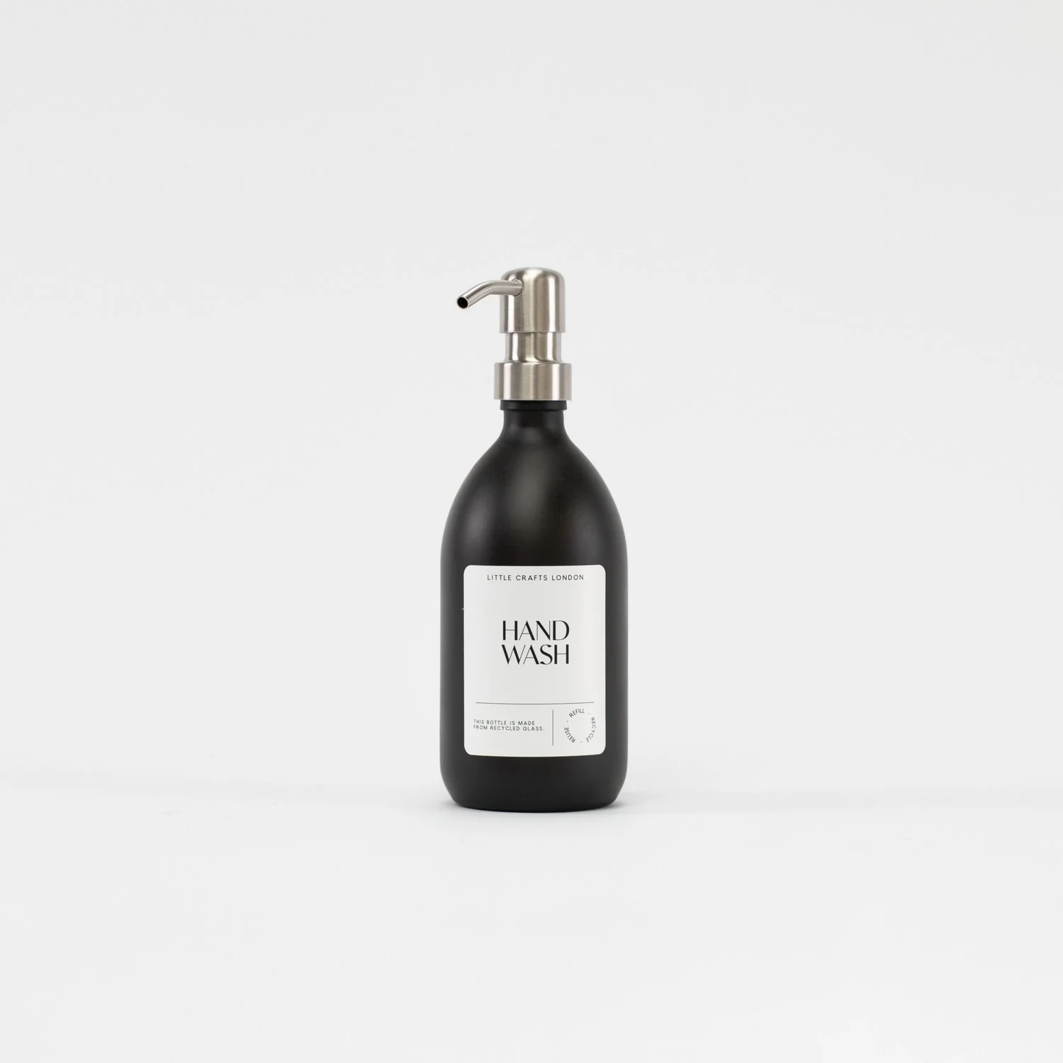 Matt Black 500ml Glass Bottle with Metal Pump - Image 11