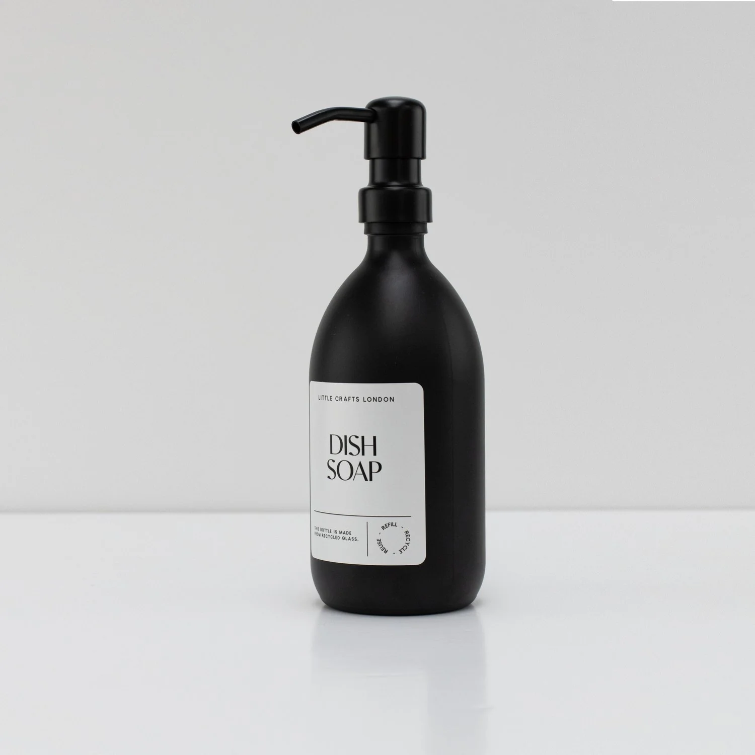 Matt Black 500ml Glass Bottle with Metal Pump - Image 8