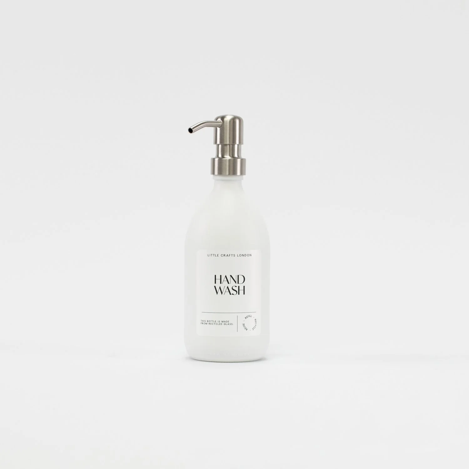 Milky White 500ml Glass Bottle with Metal Pump - Image 7