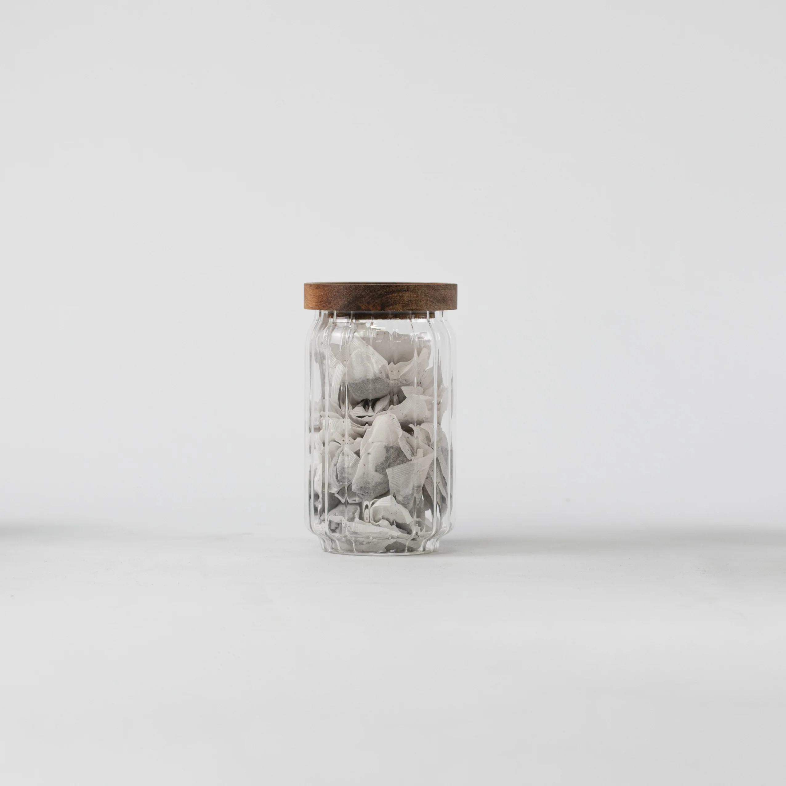Ribbed Acacia Glass Pantry Jars - Image 6