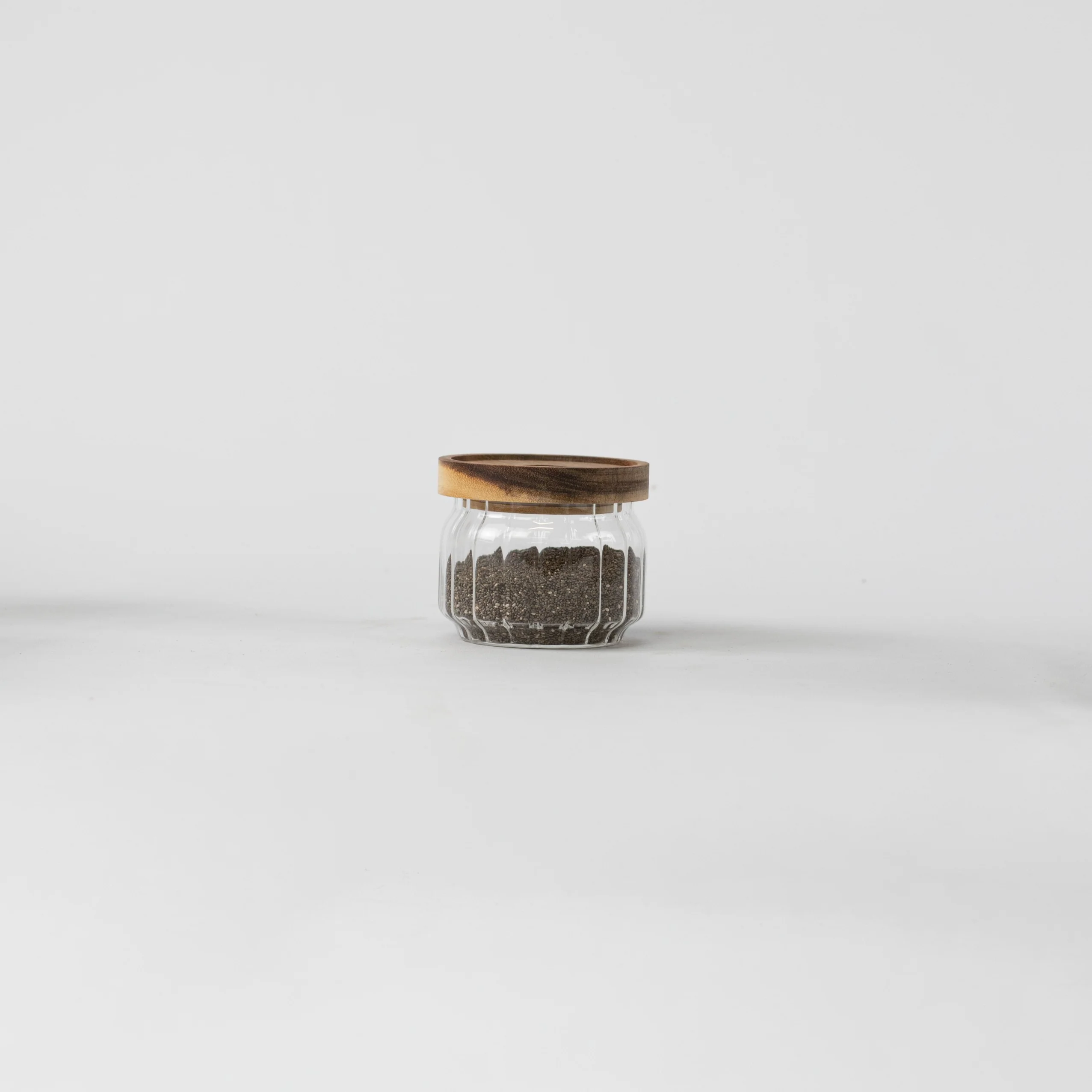 Ribbed Acacia Glass Pantry Jars - Image 7
