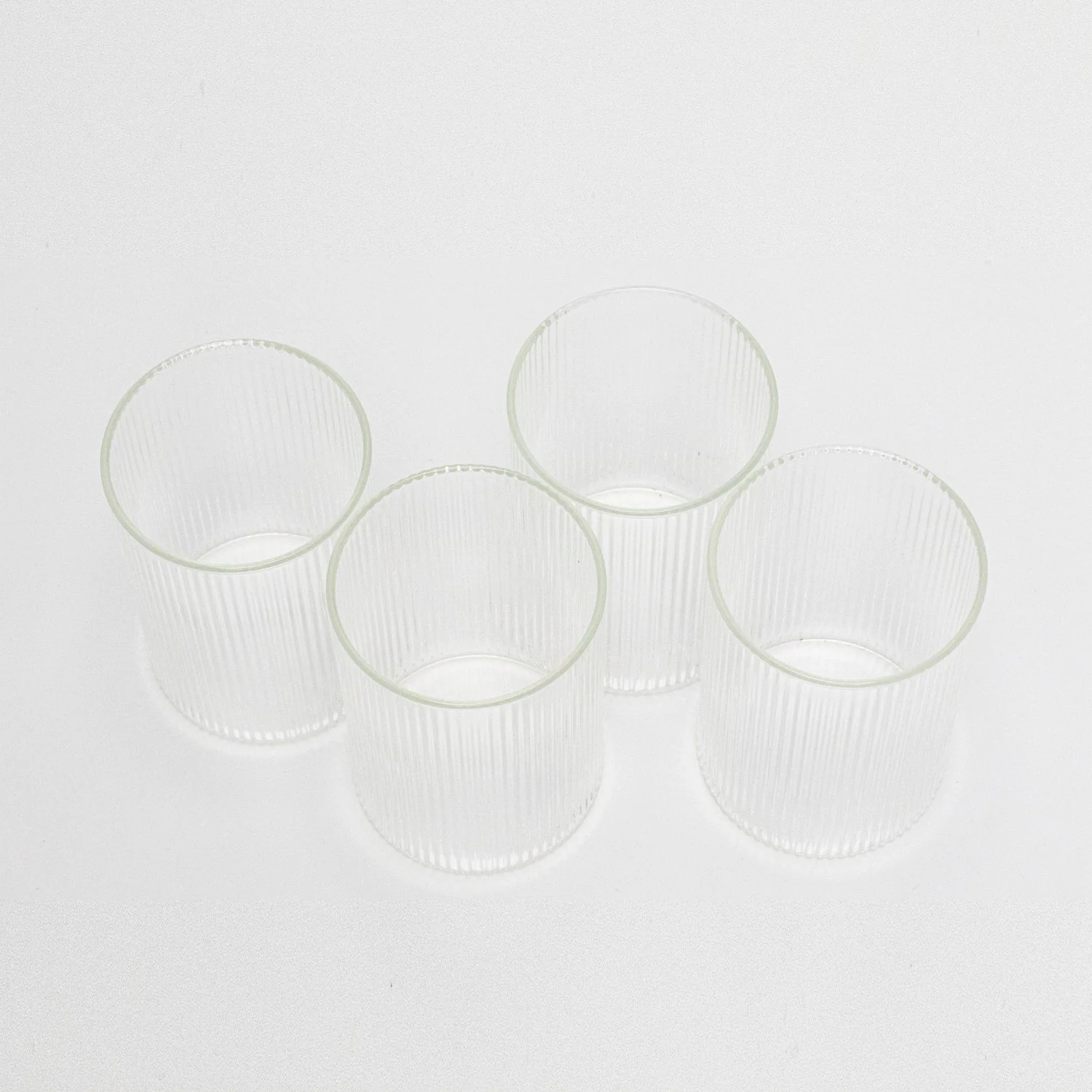 Ribbed Glass Cup 460ml Cup - Image 3