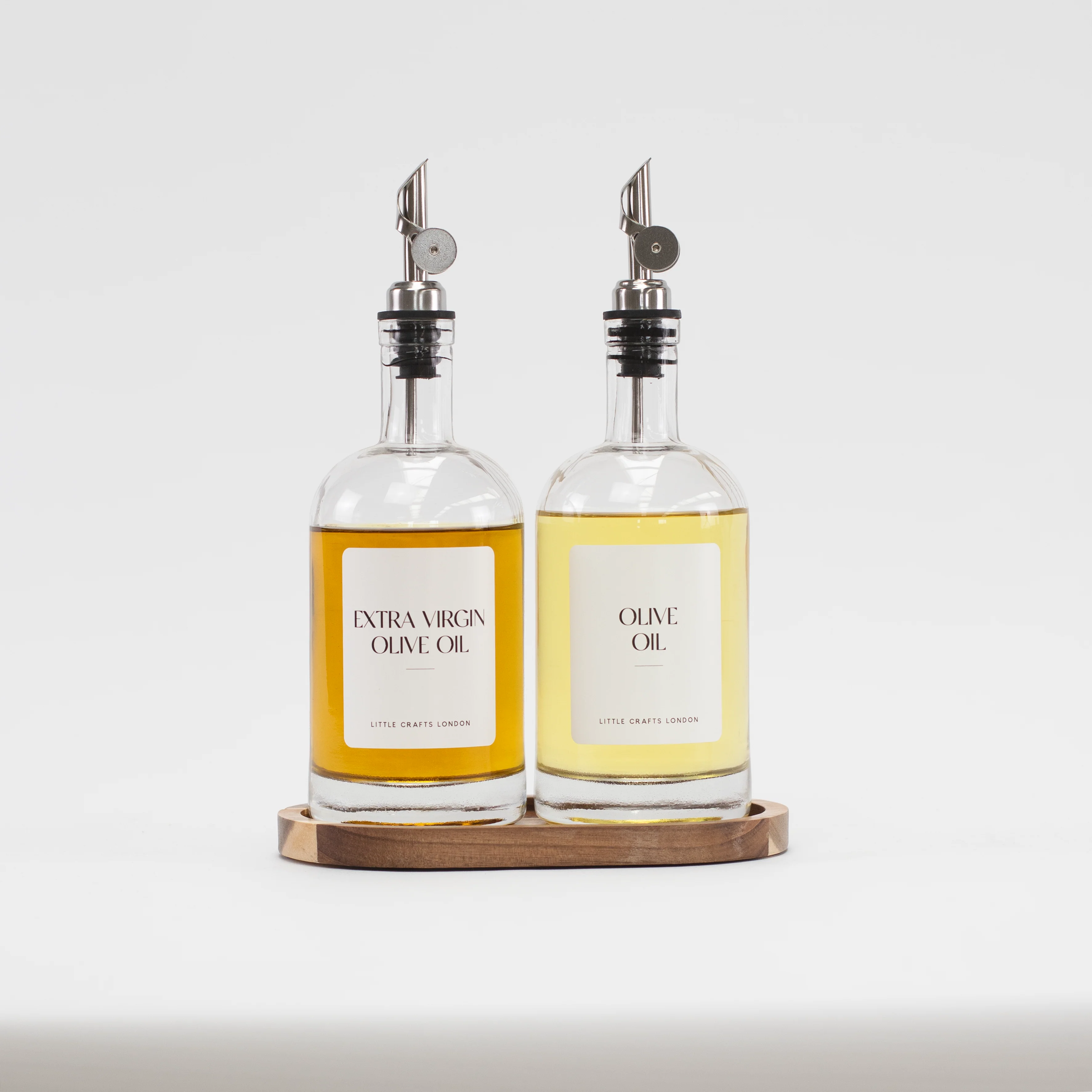 Set of 2 Round Glass Oil Bottle 500 ML & Oval Tray - Image 10
