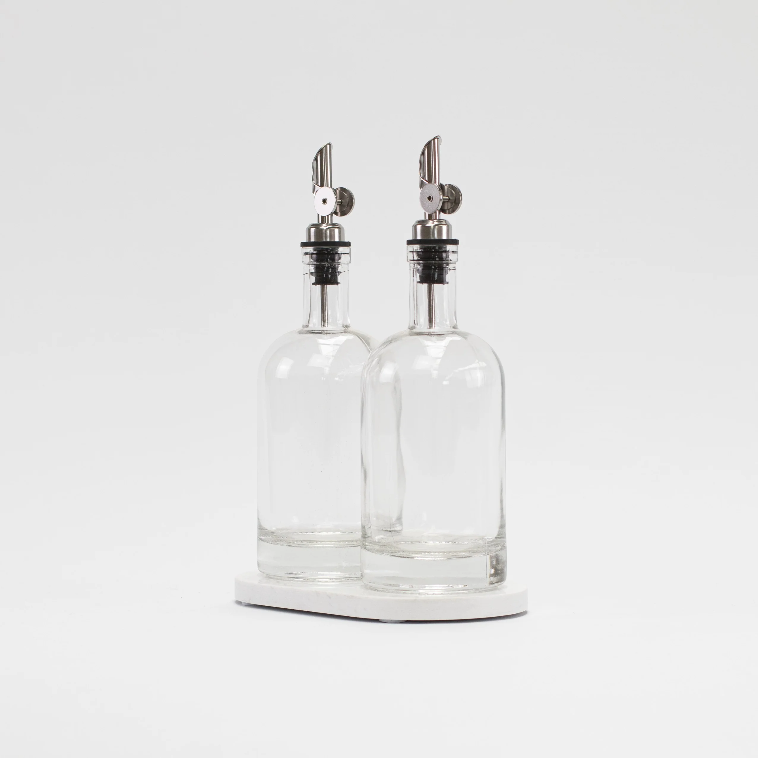 Set of 2 Round Glass Oil Bottle 500 ML & Oval Tray - Image 6