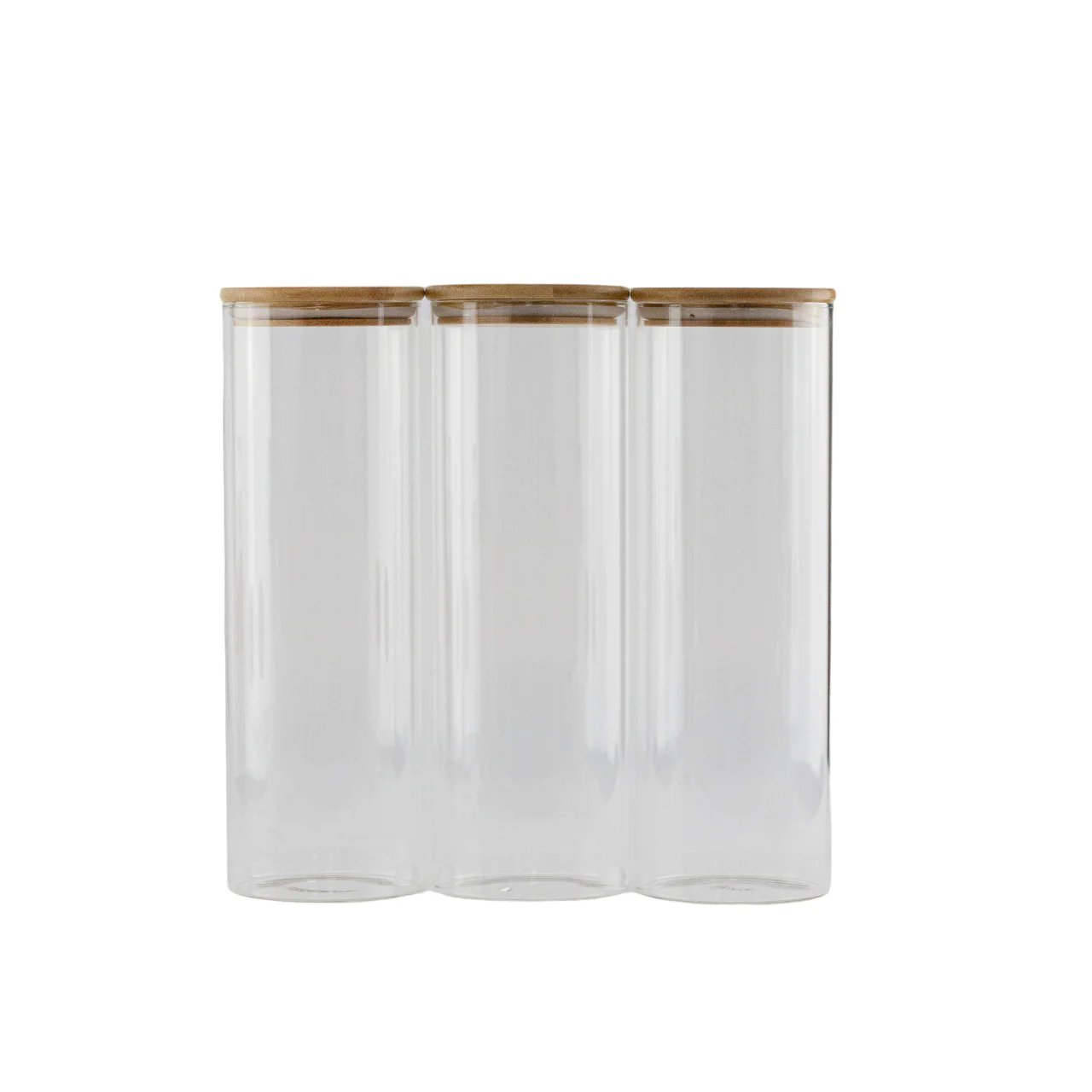 Set of 3 2000 ML Bamboo Glass Pantry Jars - Image 5