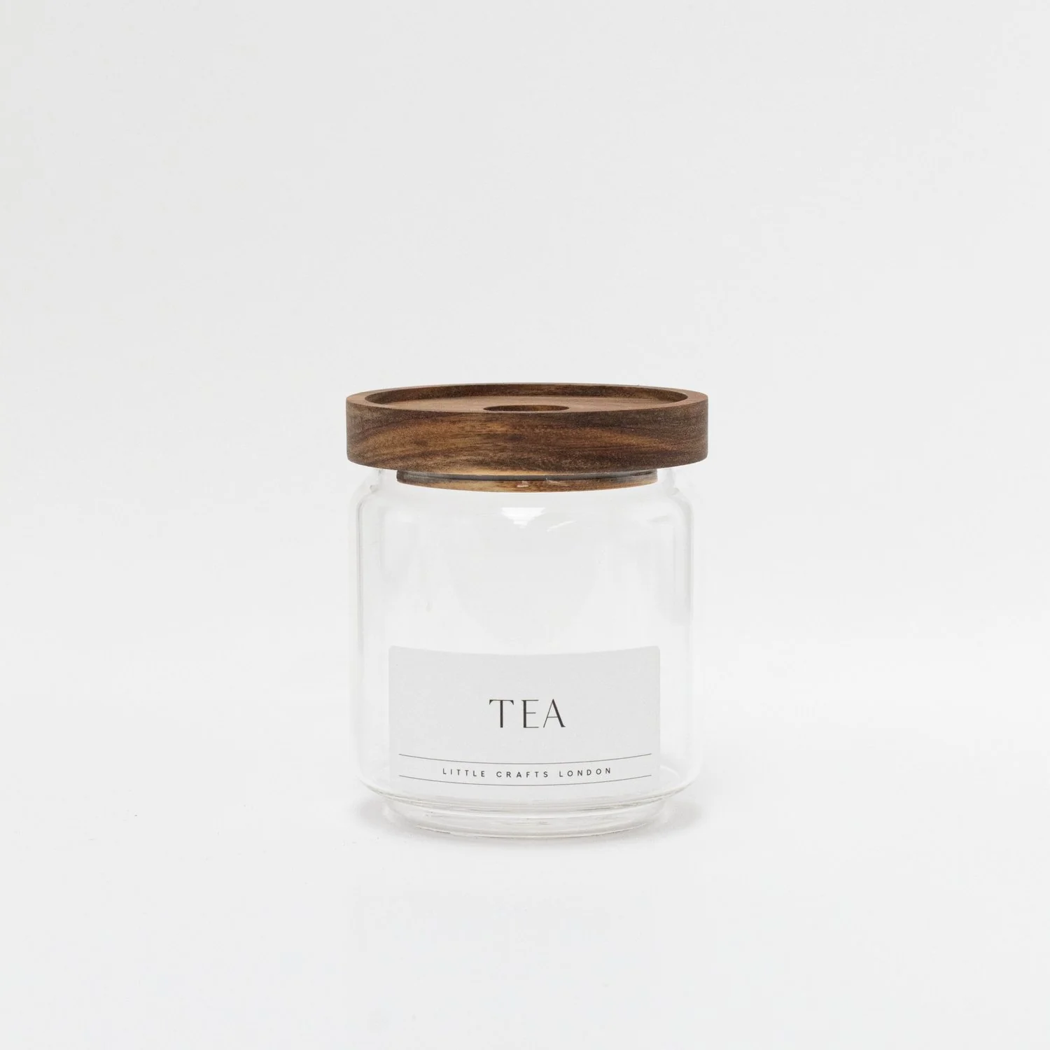Set of 3 Acacia Glass Jars Tea, Coffee and Sugar 450 ML [LABEL SLIM] - Image 4
