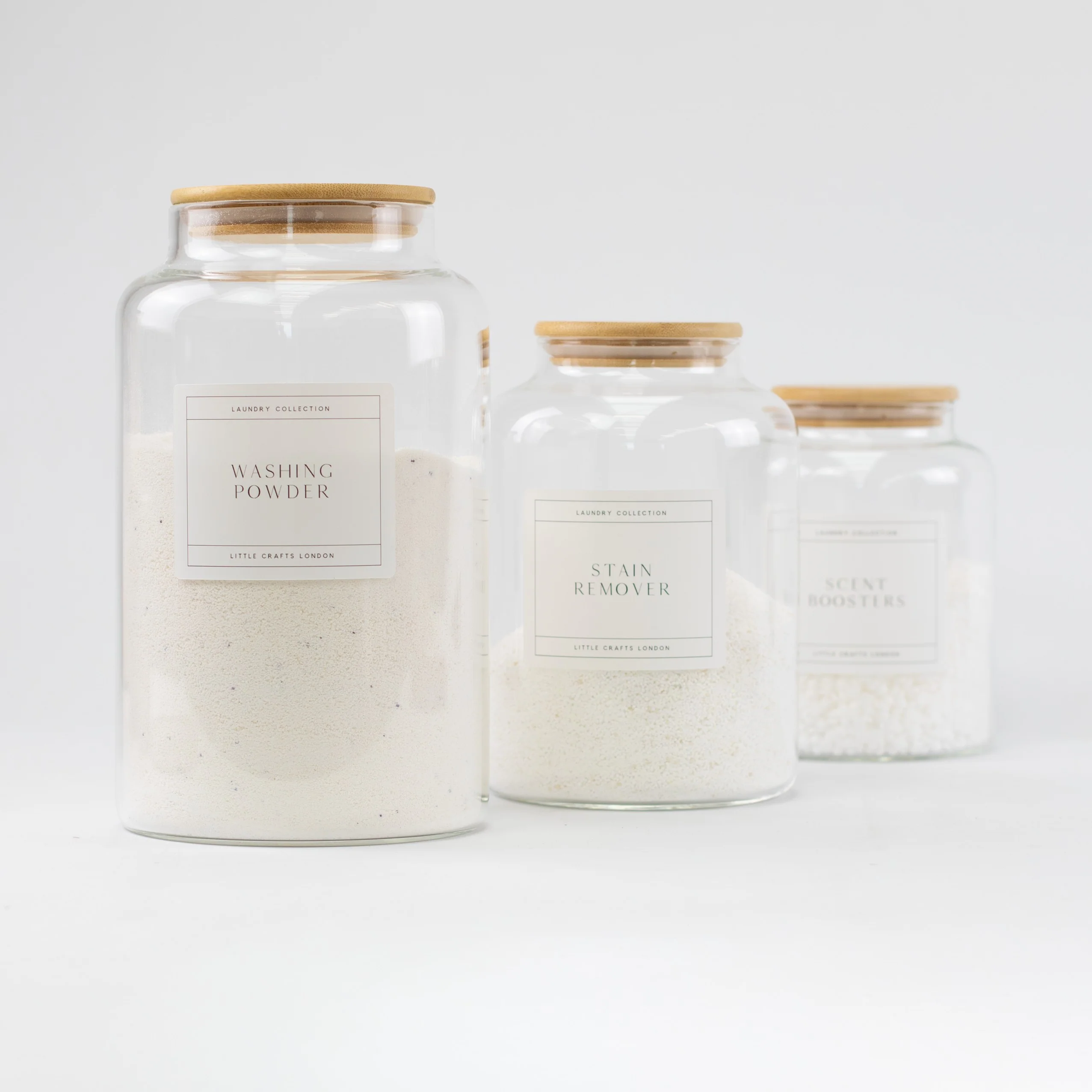 Set of 3 Bamboo Large Laundry Jars - Image 4