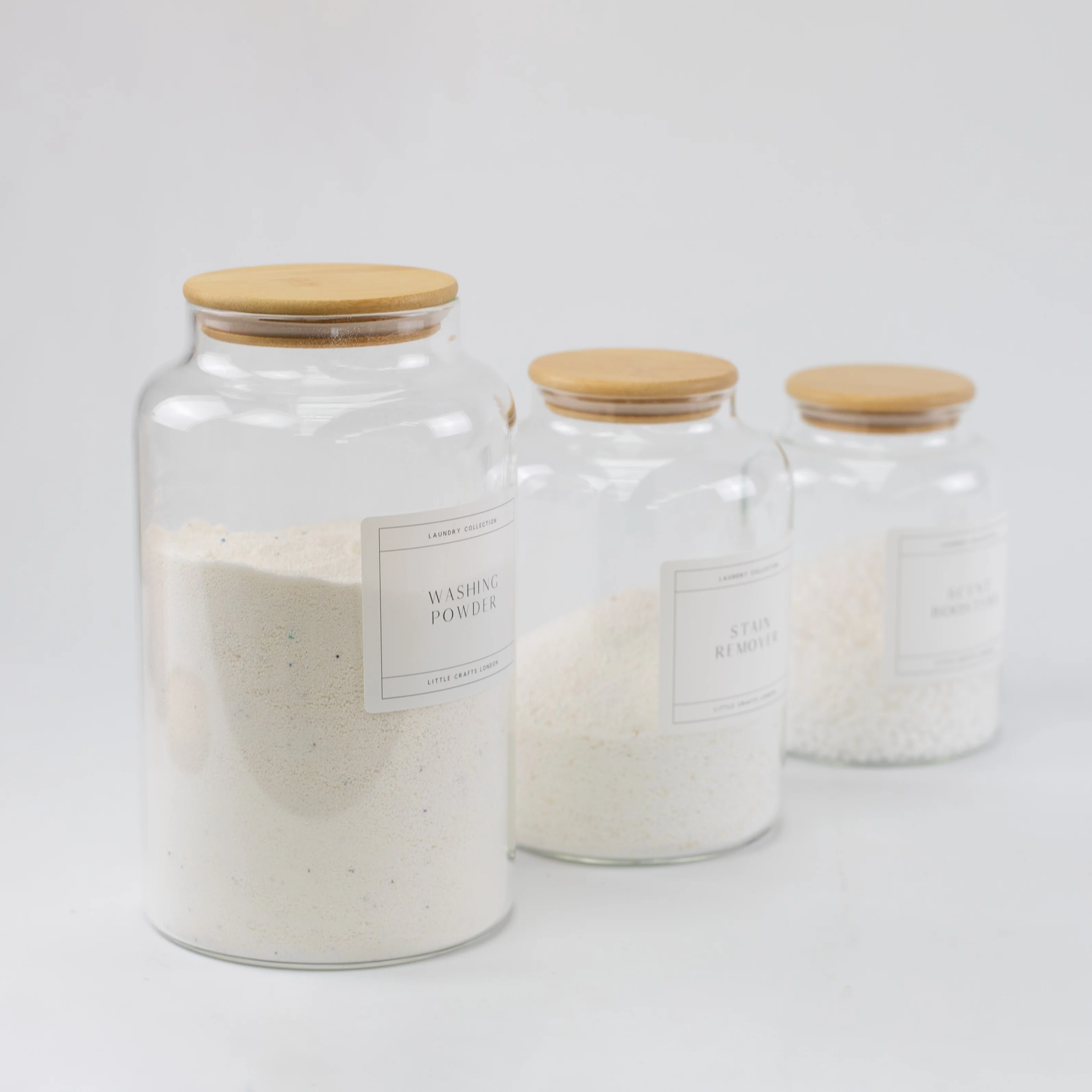 Set of 3 Bamboo Large Laundry Jars - Image 5