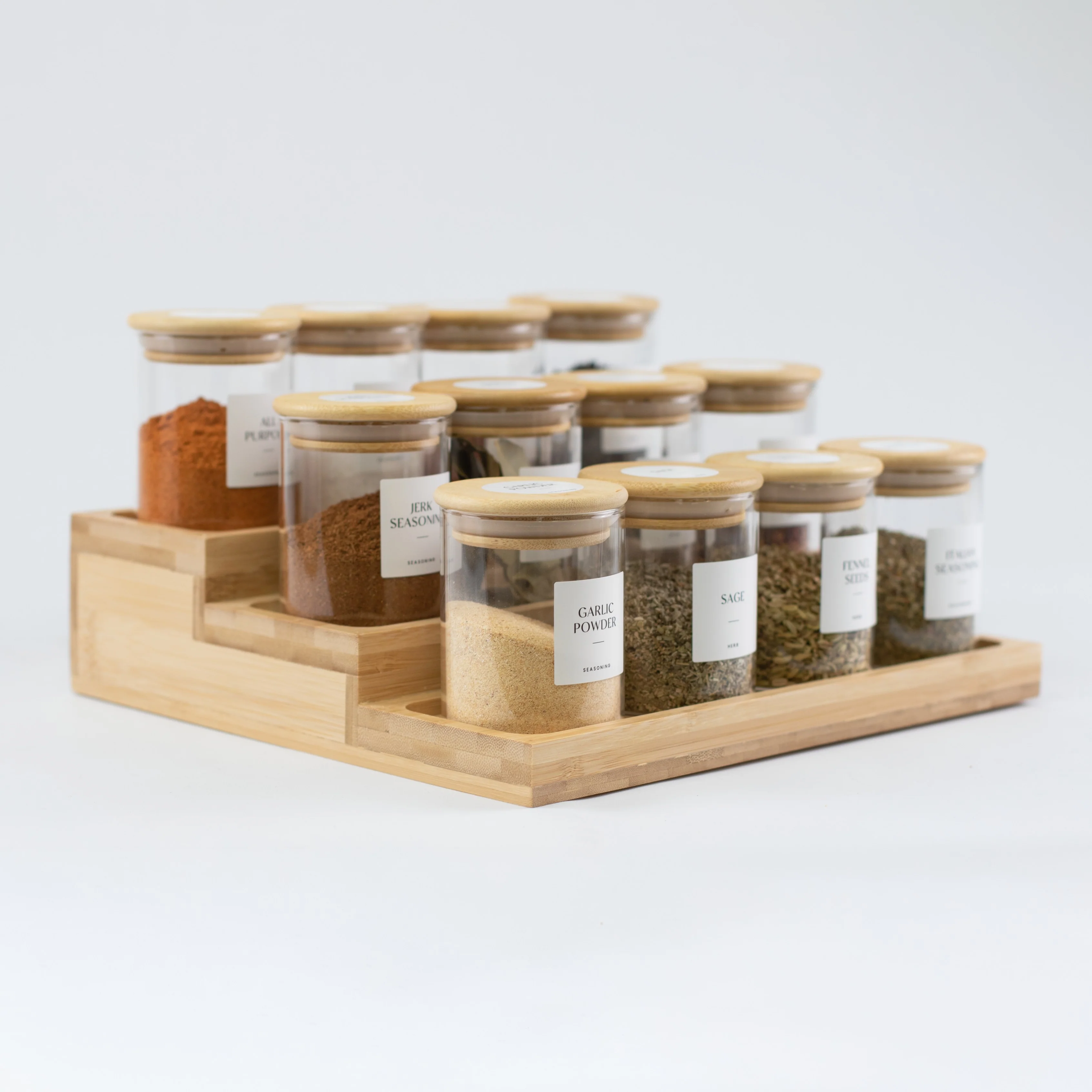 Glass Spice Jar with Bamboo Lid 200ml Small - Image 4