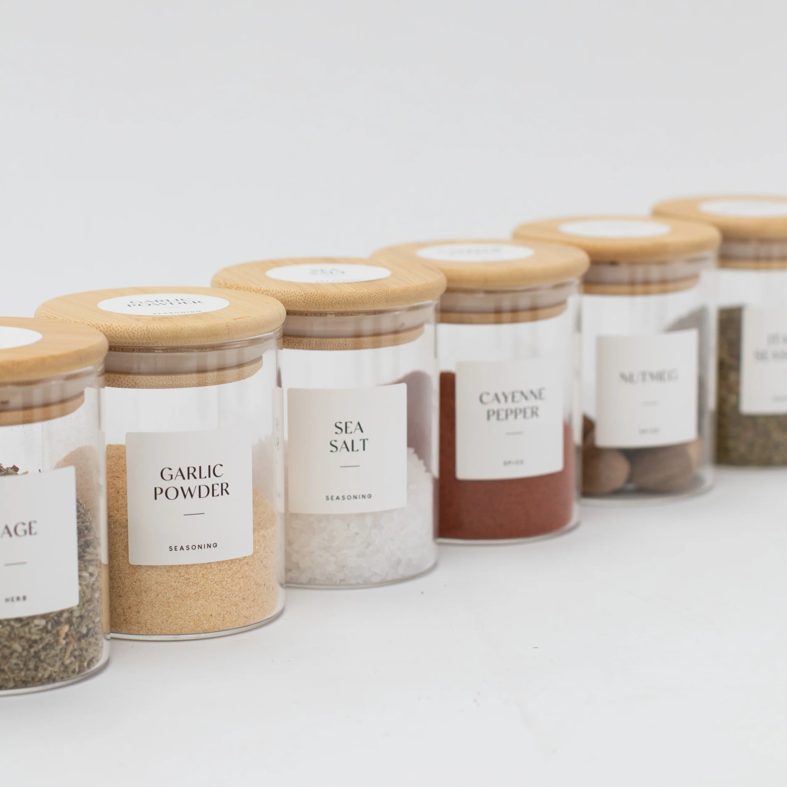 Glass Spice Jar with Bamboo Lid 200ml Small - Image 6