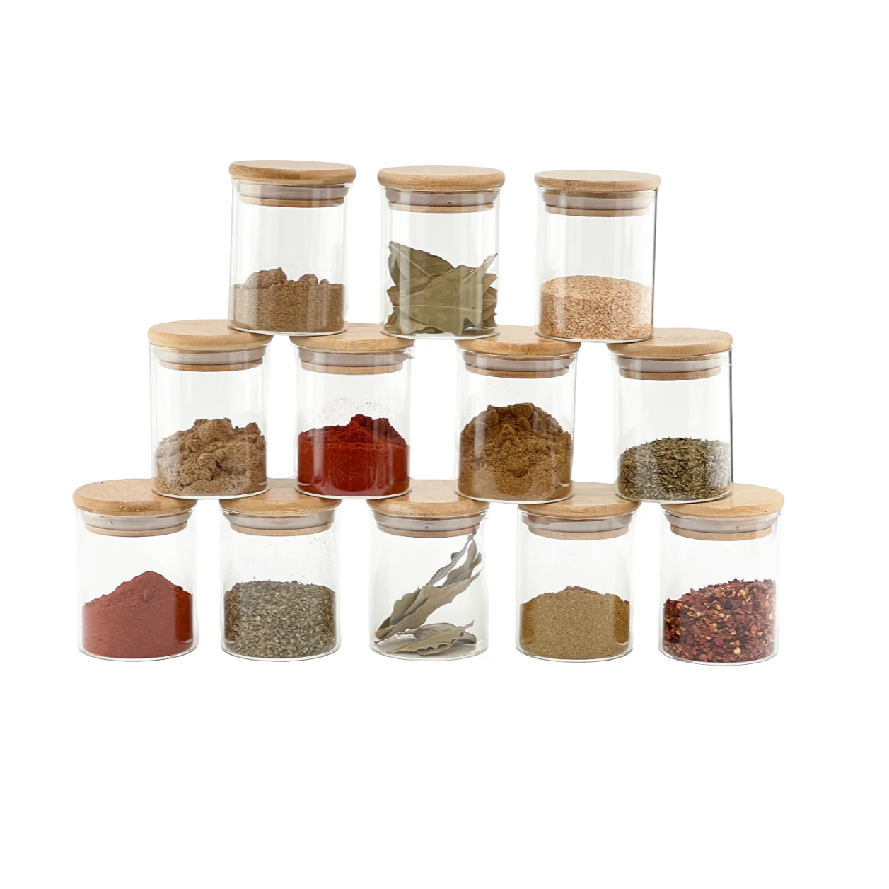 Glass Spice Jar with Bamboo Lid 200ml Small - Image 7