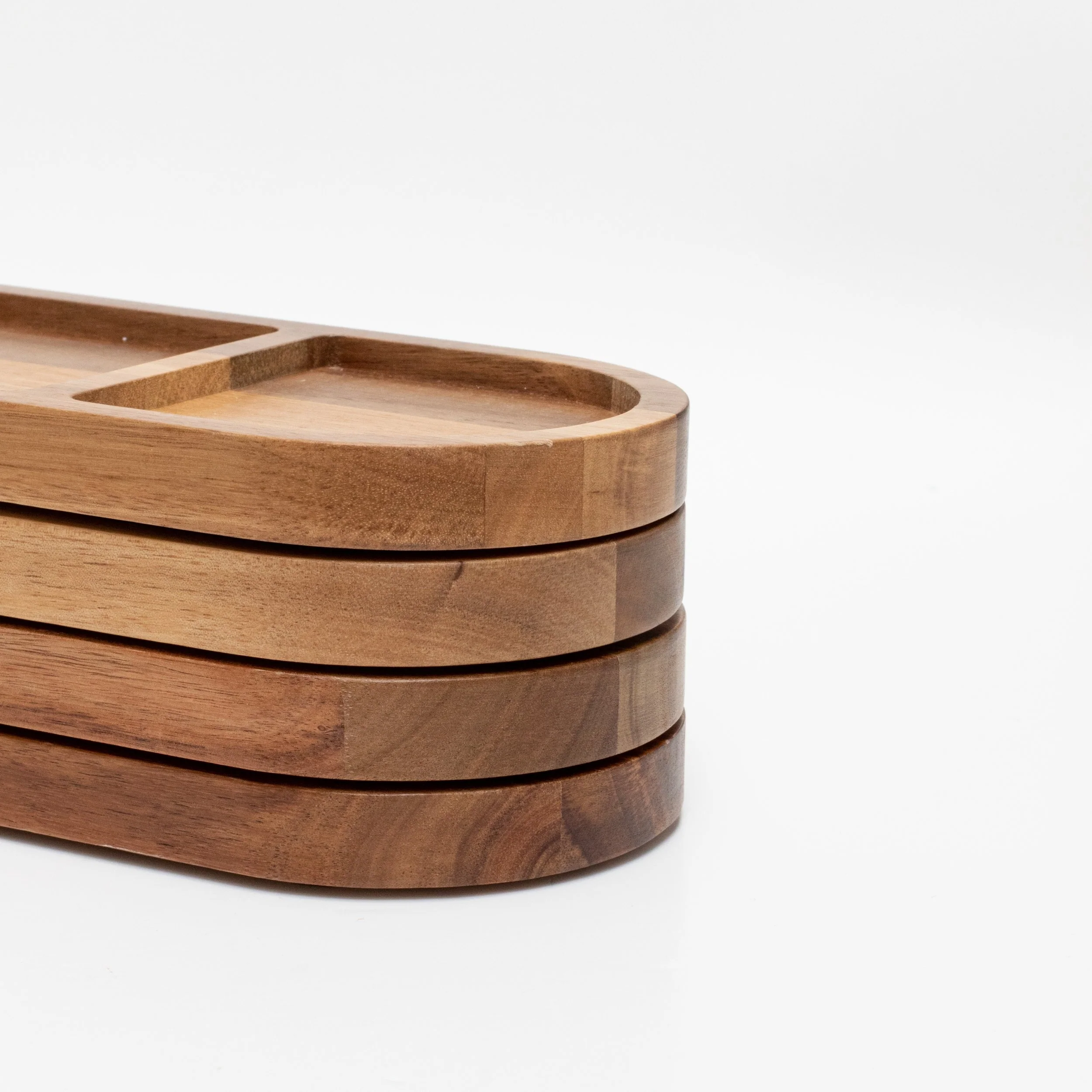 Three Section Acacia Rectangle Tray - Image 5