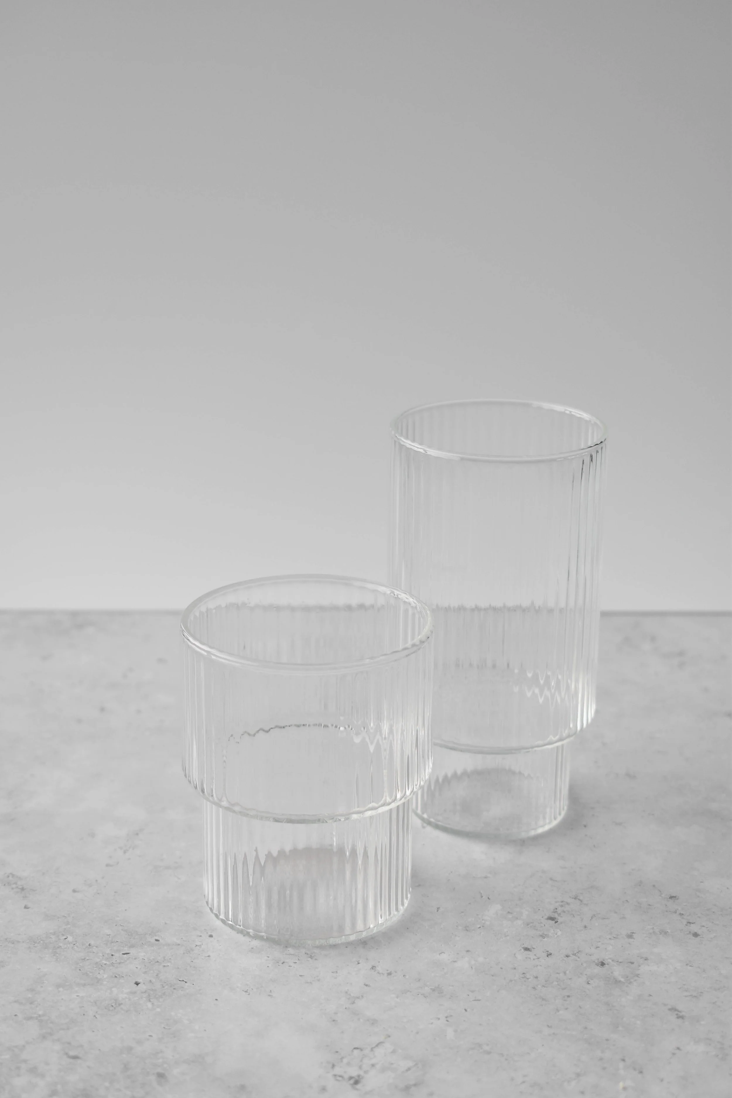 (Imperfect) Tiered Ribbed Glass Cup (Choice of sizes) - Image 10