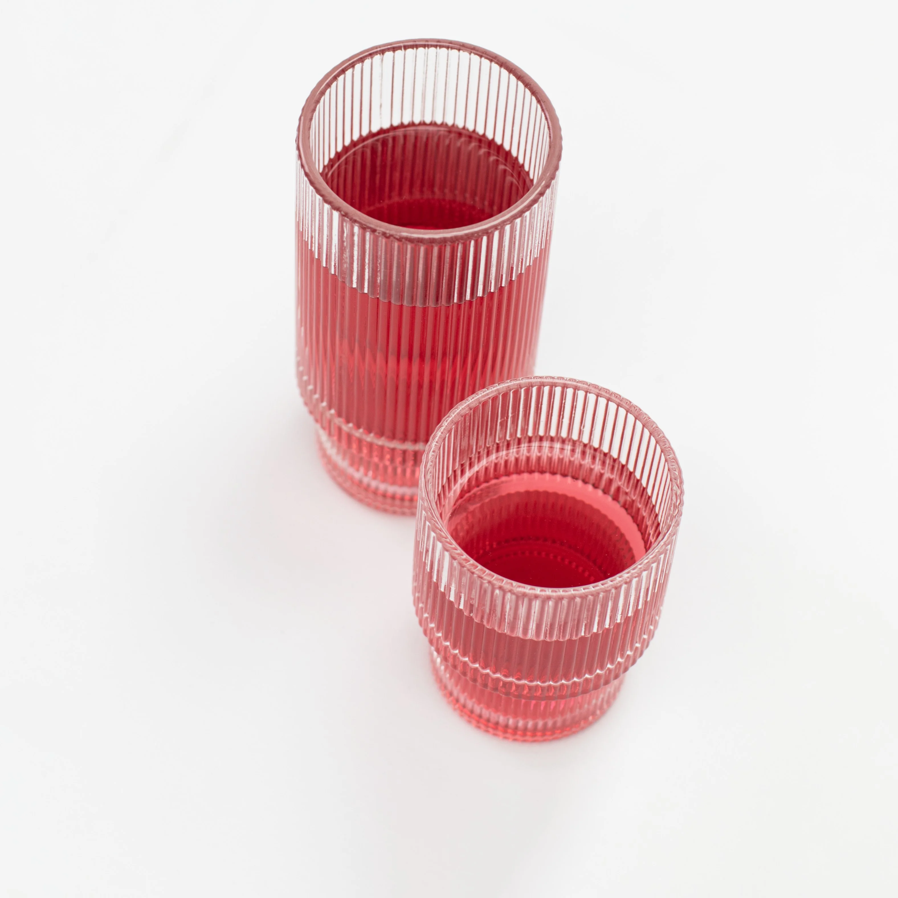 (Imperfect) Tiered Ribbed Glass Cup (Choice of sizes) - Image 5