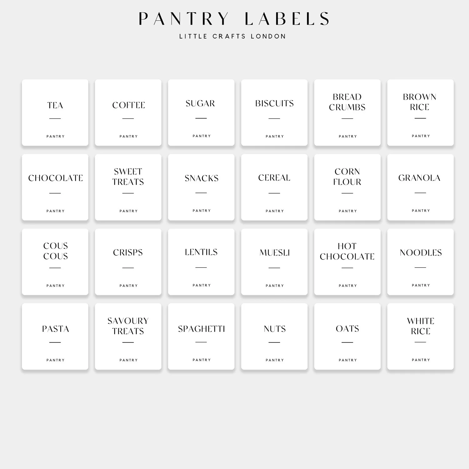 White Waterproof Pantry Labels 6 CM x 6 CM (24 Labels) - Image 3
